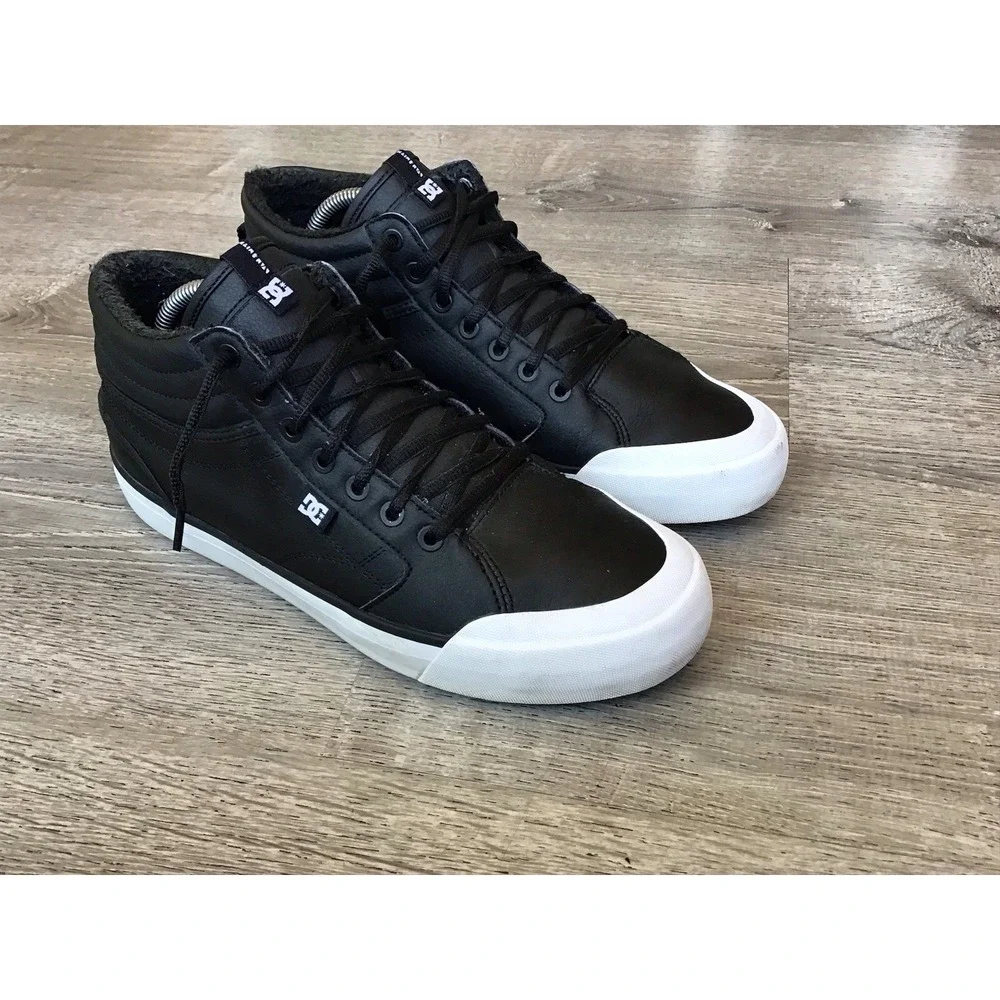 DC Shoes Evan Smith Hi Womens Size 11 Black Shearling Lined Skateboard Sneakers